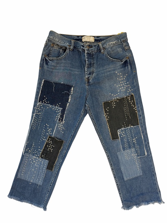Free People Denim - Free People Patchwork Cropped Ankle Jeans